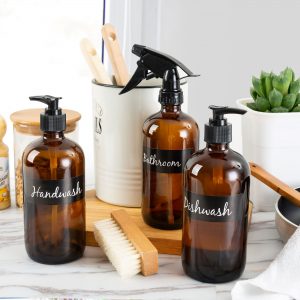 Amber glass bottles
