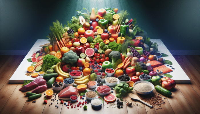 How to Cook for a Dash Diet Plan: A colorful table showcasing the Dash Diet's heart-healthy foods like fruits, vegetables, and whole grains.