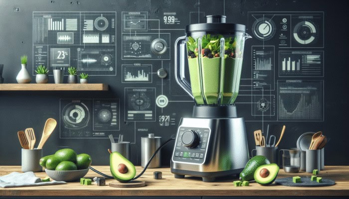High-Quality Blender: High-tech blender with 1000-watt motor, blending green smoothies and avocado dips to silky-smooth texture.