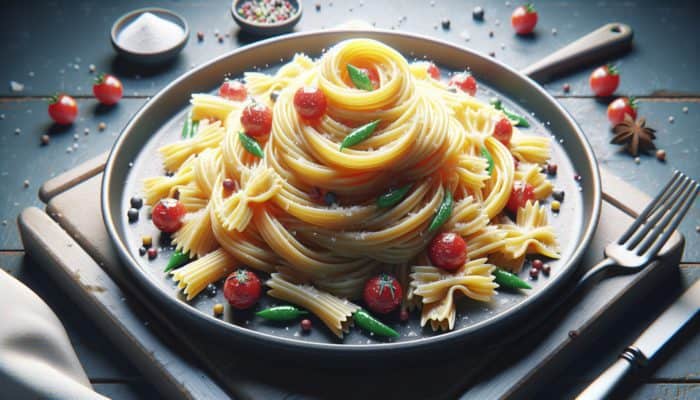 Techniques for Cooking Pasta Al Dente: Al dente pasta, firm yet tender, with light sauce, showcasing ideal texture and shape.