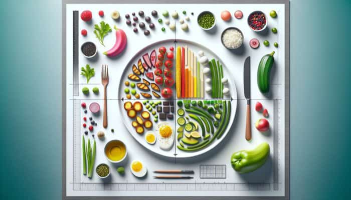Secrets to a Michelin-Worthy Plating: A gourmet plate demonstrating visual balance with symmetry, asymmetry, varied heights, and strategic spacing.